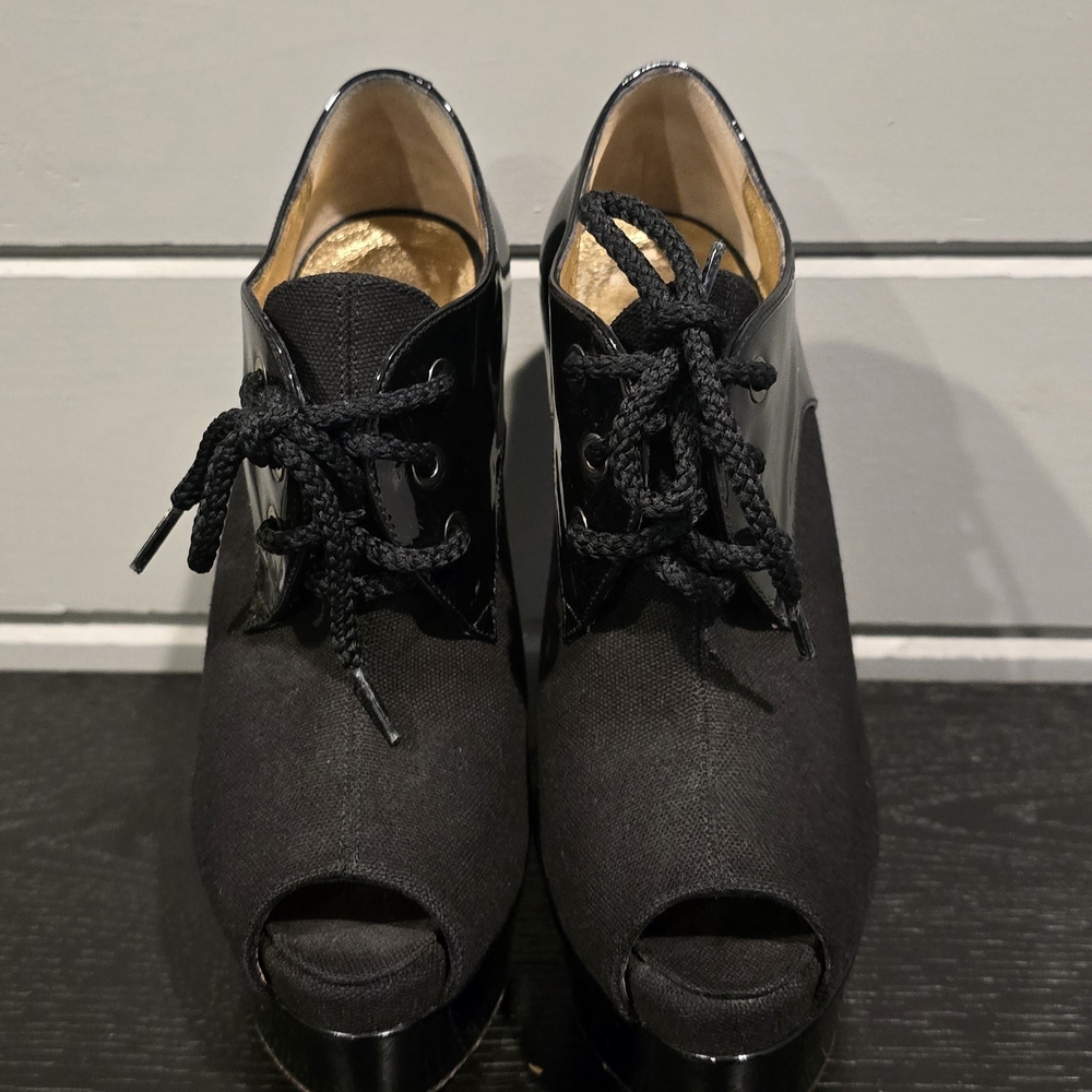 WALTER STEIGER Peep Toe Lace-Up Platform Oxford